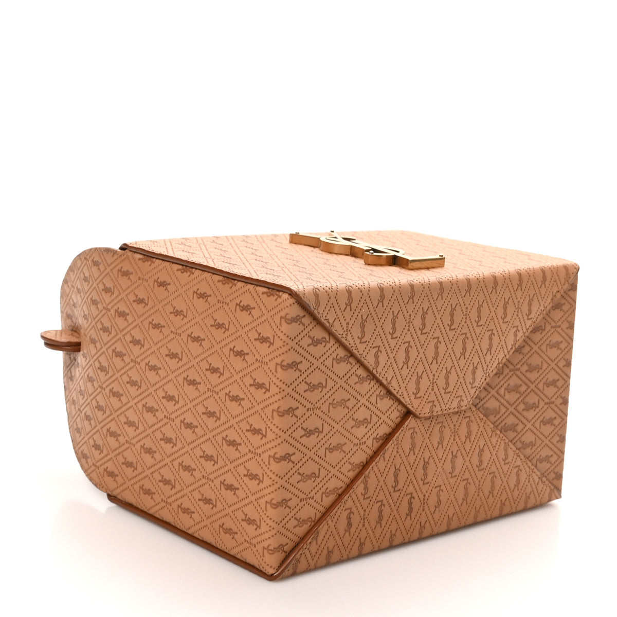 Calfskin Monogram Take Away Box Dusty Vintage Brown Gold