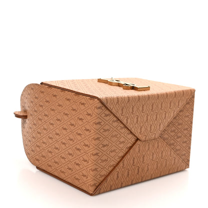 Saint Laurent Calfskin Monogram Take Away Box Dusty Vintage Brown Gold 4 of 9