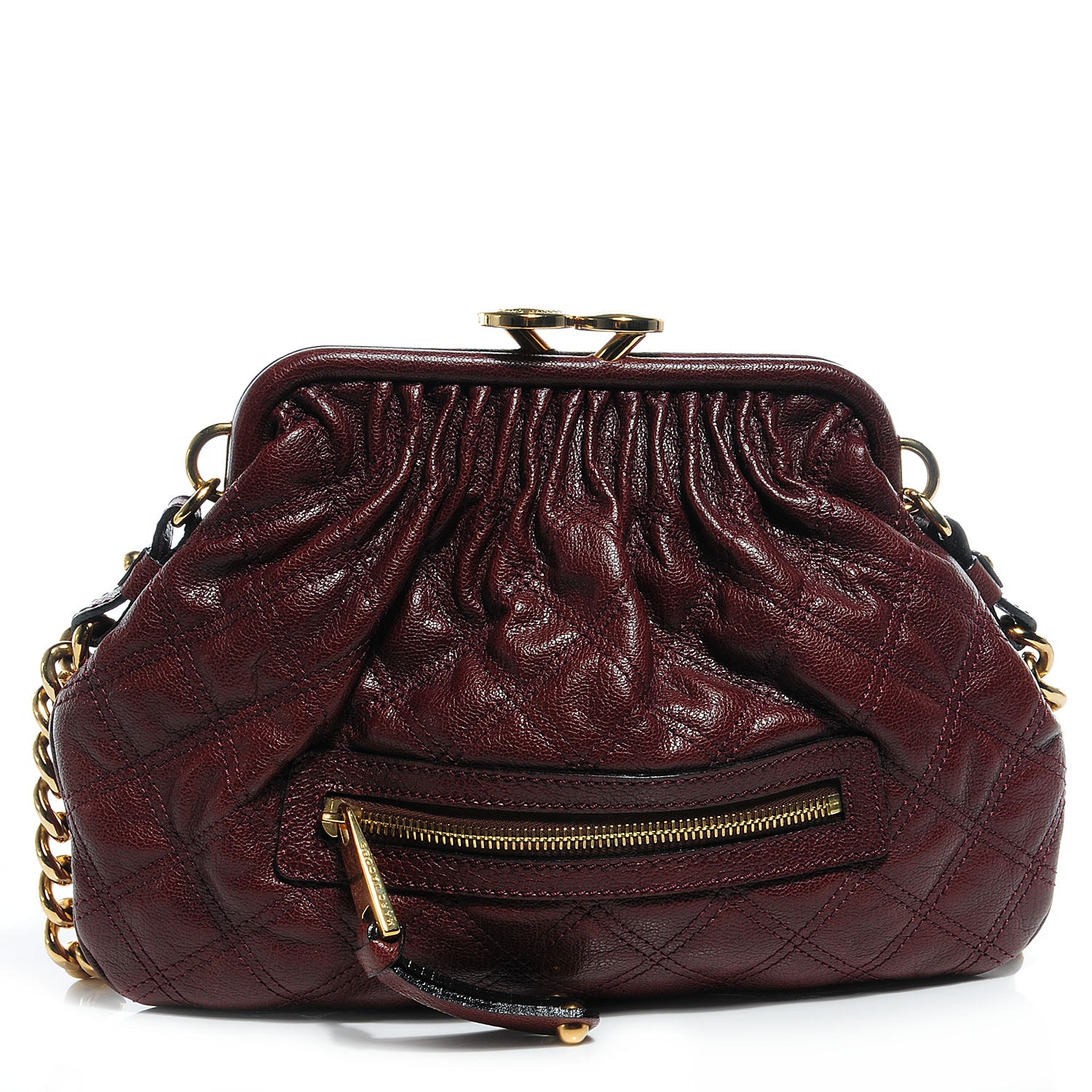 Marc Jacobs Leather Quilted Little Stam Cognac 1 of 7