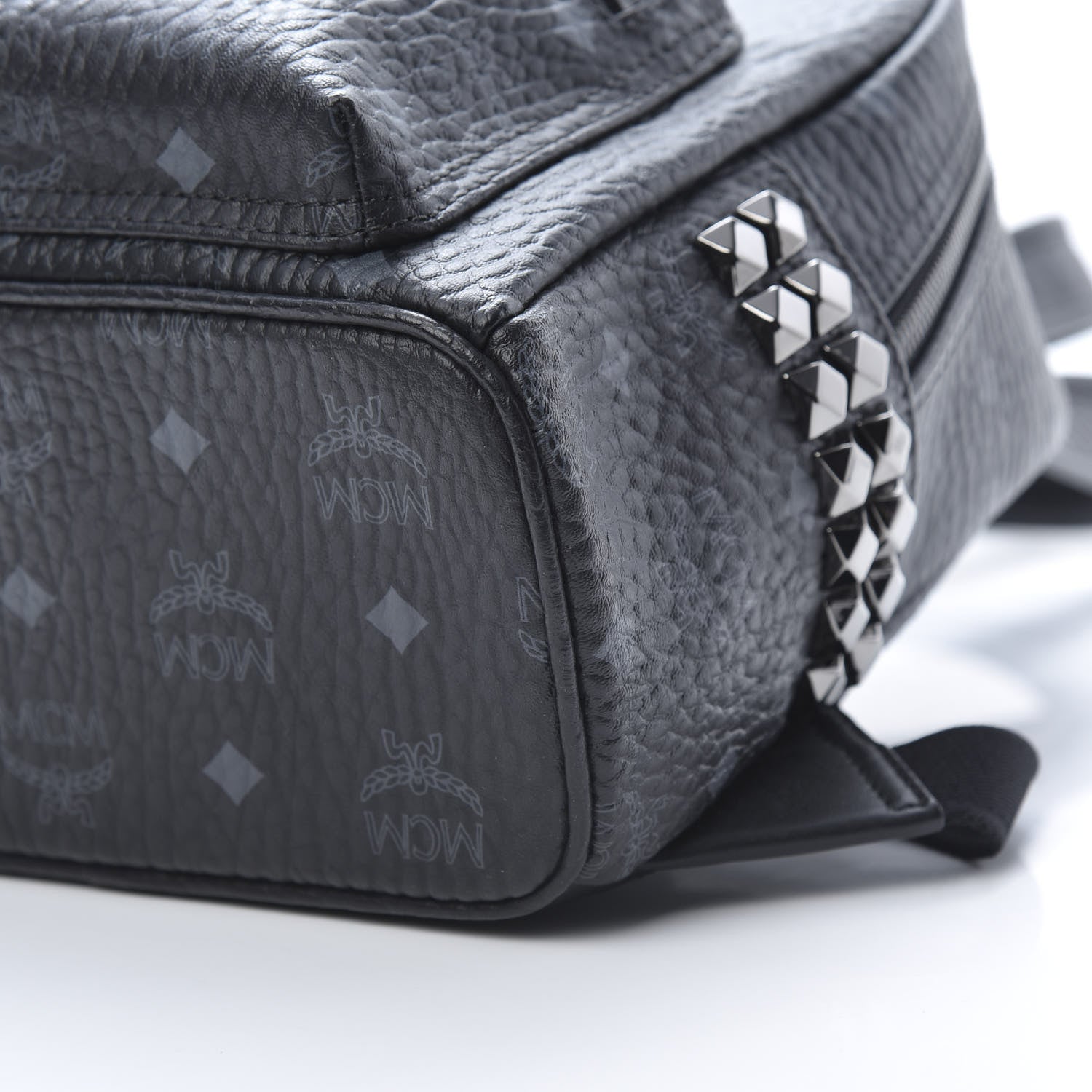MCM Visetos Side Stud Mini Stark Backpack Black 9 of 9