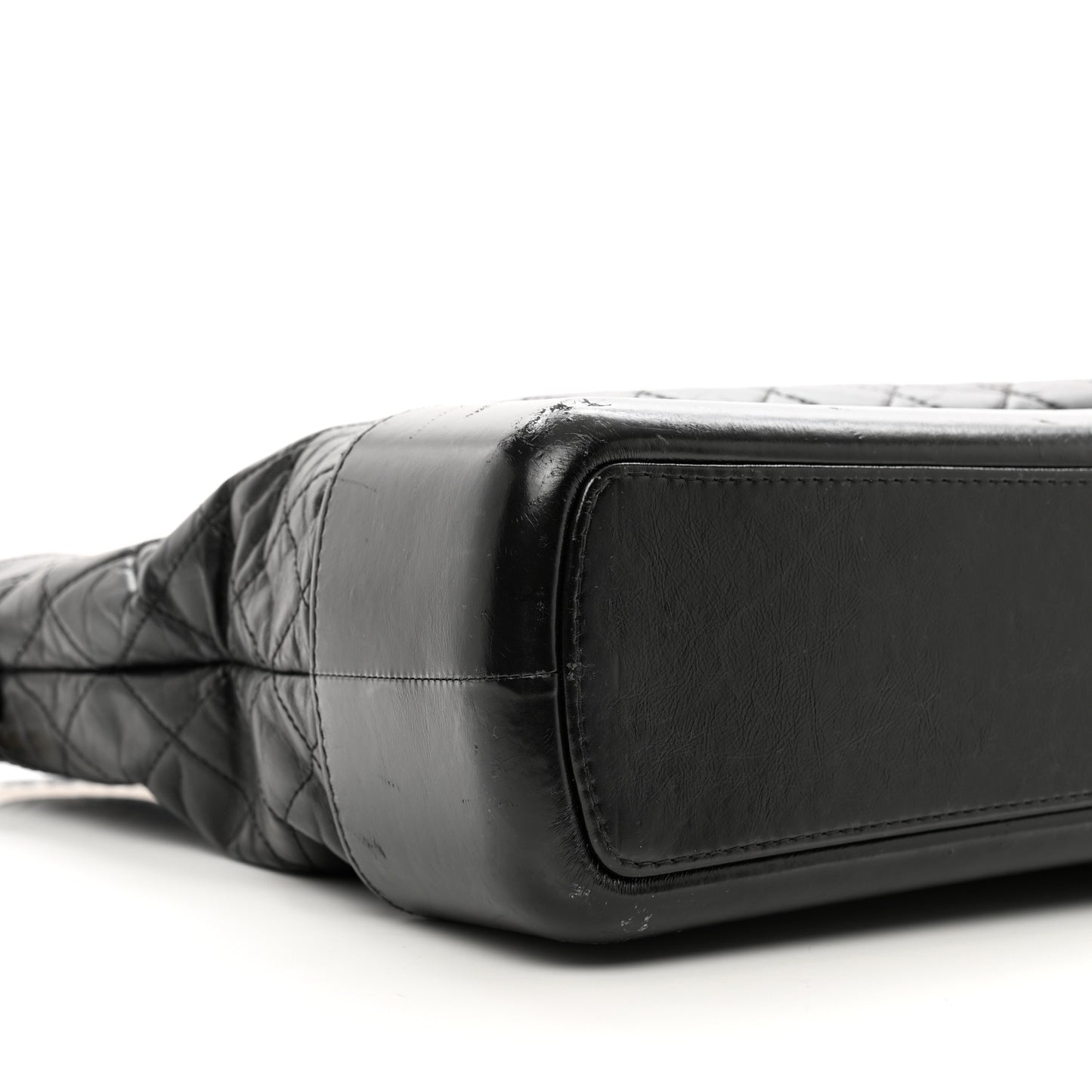 Calfskin Quilted Large Gabrielle Shopping Tote Black