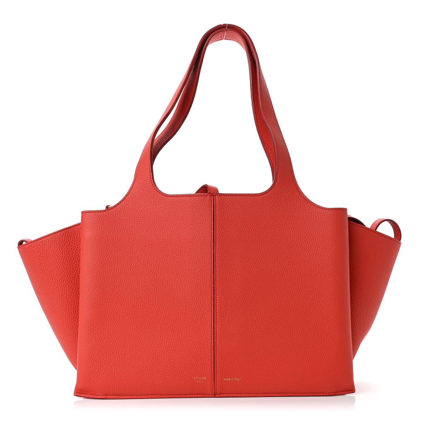 Baby Grained Calfskin Small Tri-Fold Bag Poppy