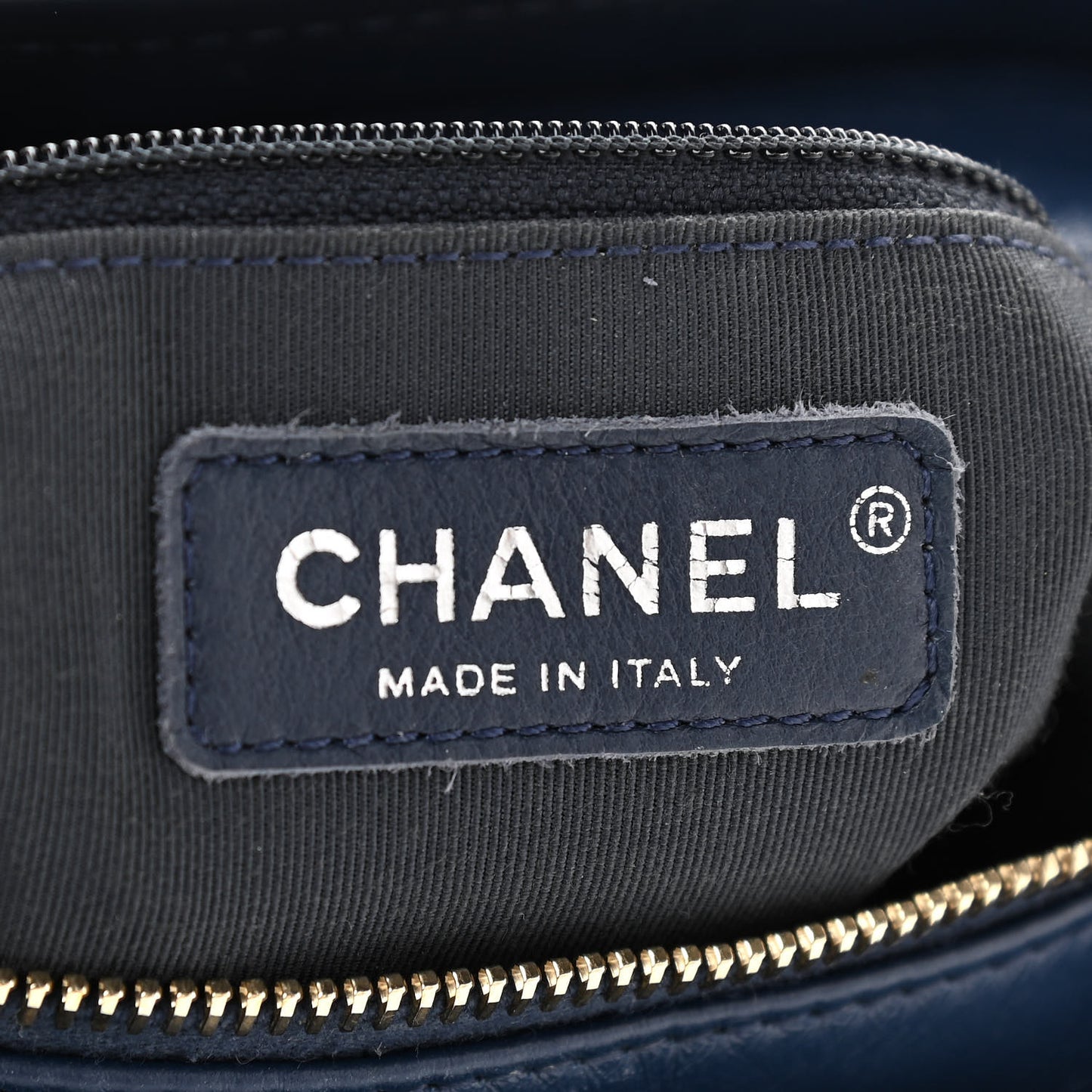 Aged Calfskin Quilted Small Gabrielle Hobo Navy