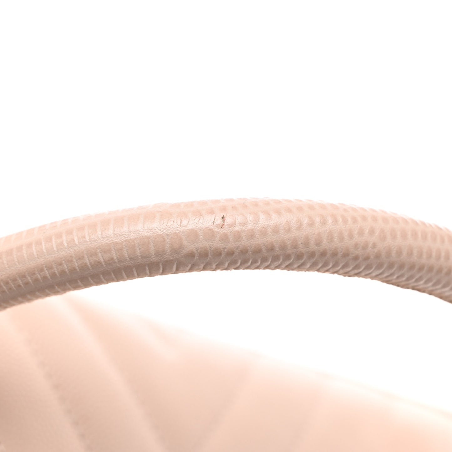 Lizard Embossed Caviar Chevron Quilted Small Coco Handle Flap Beige