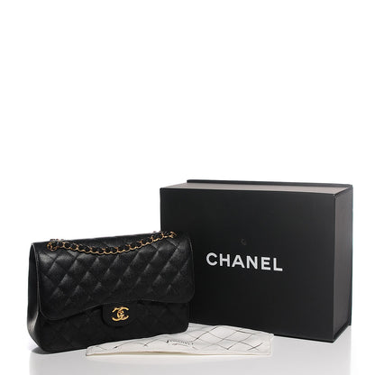 Chanel Caviar Quilted Jumbo Double Flap Black 9 of 9