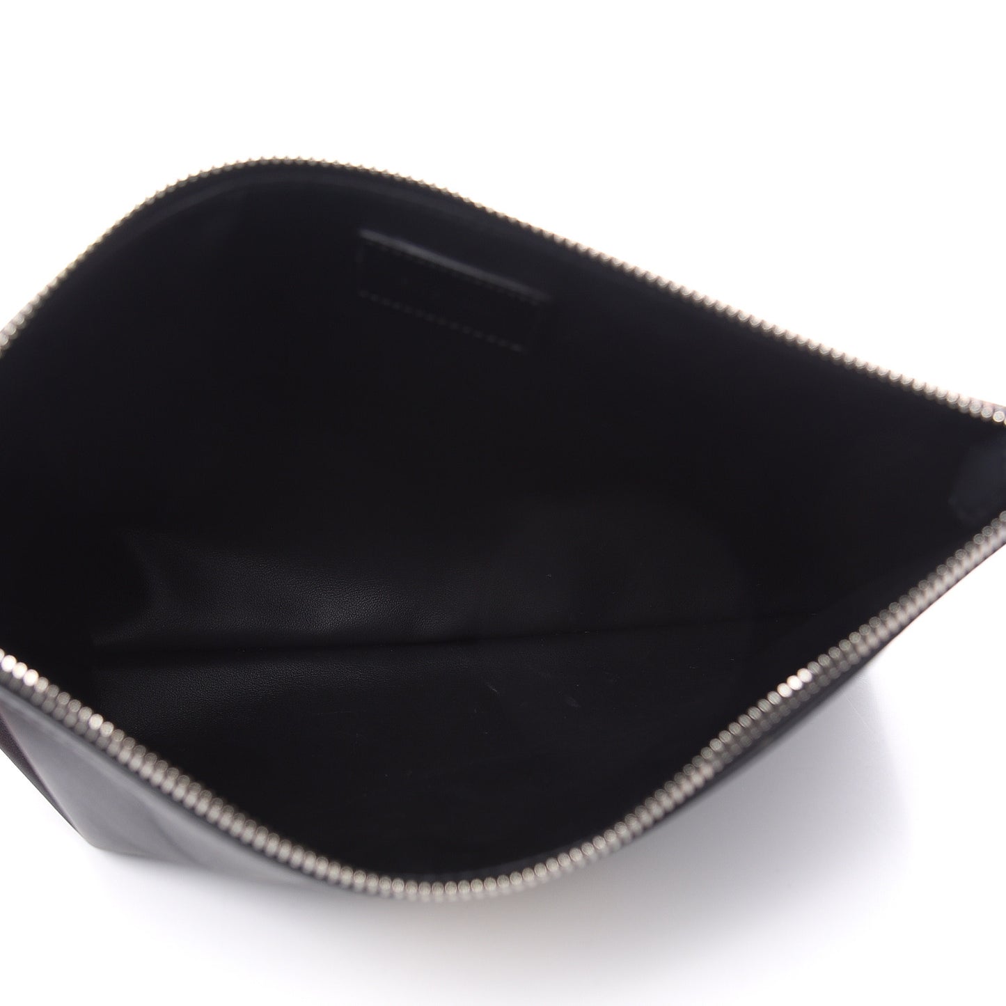 Calfskin Cobra Print Zip Pouch Black