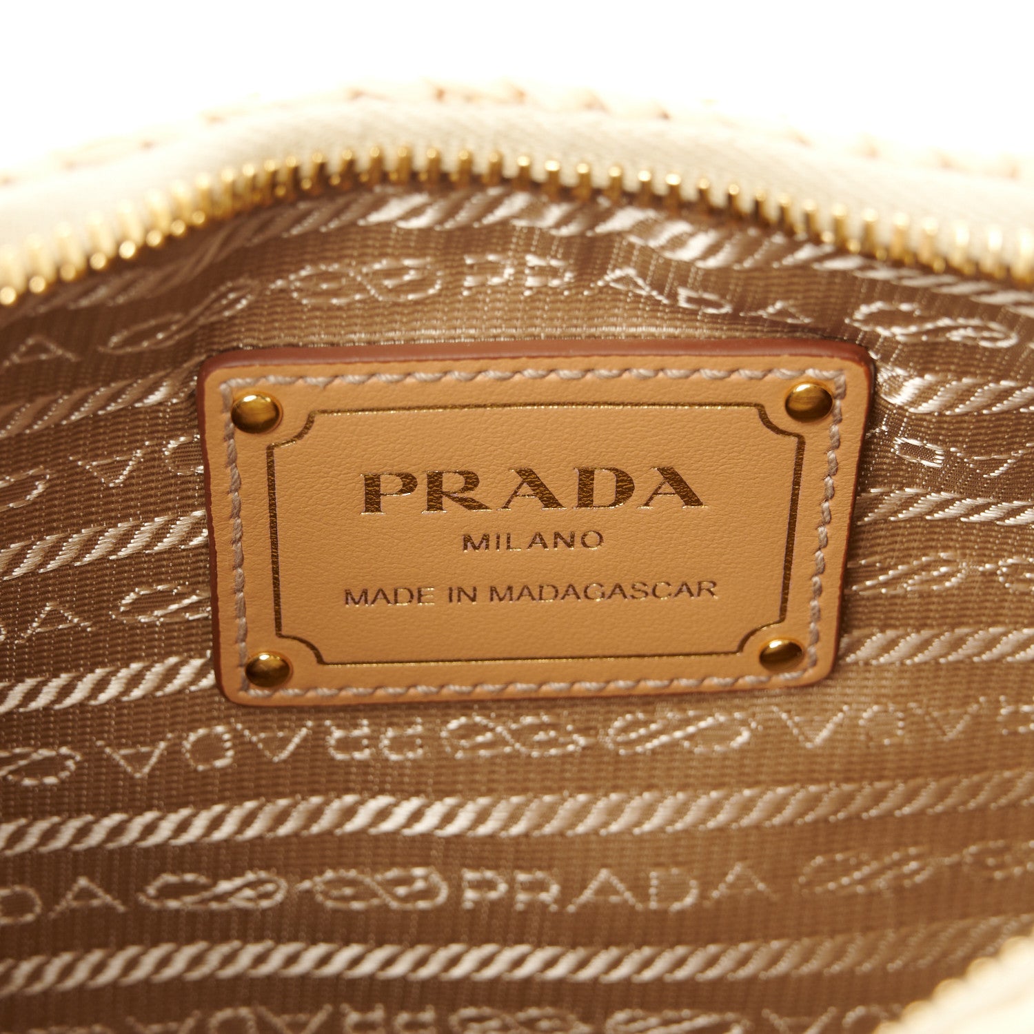 Prada Yarn Raffia Effect Crochet Mini Re-Edition 2000 Shoulder Bag Naturale 7 of 11