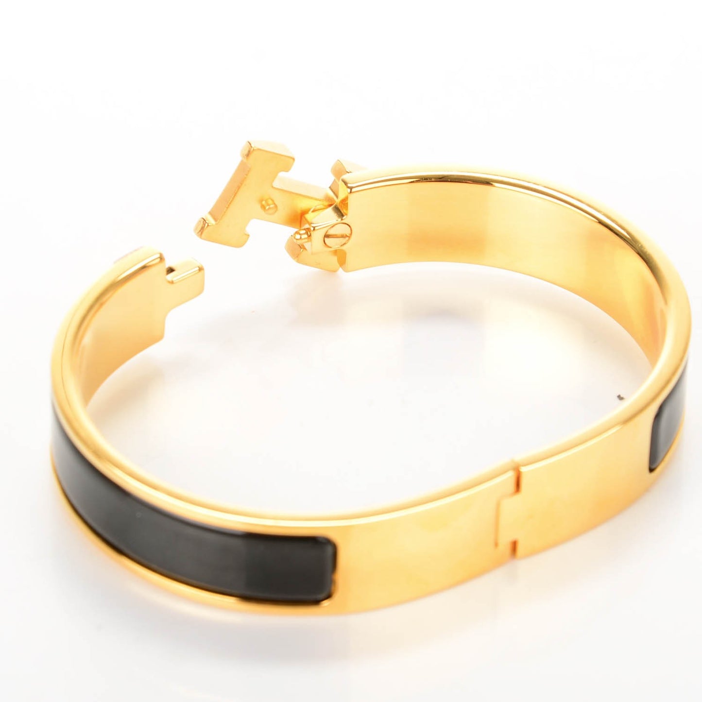 Enamel Narrow Clic Clac H Bracelet PM Black