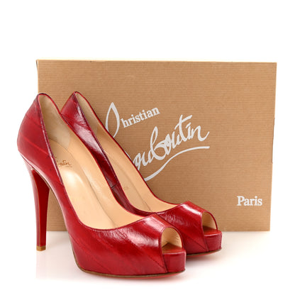 Christian Louboutin Eel New Very Prive 120 Pumps 37.5 Red 9 of 9
