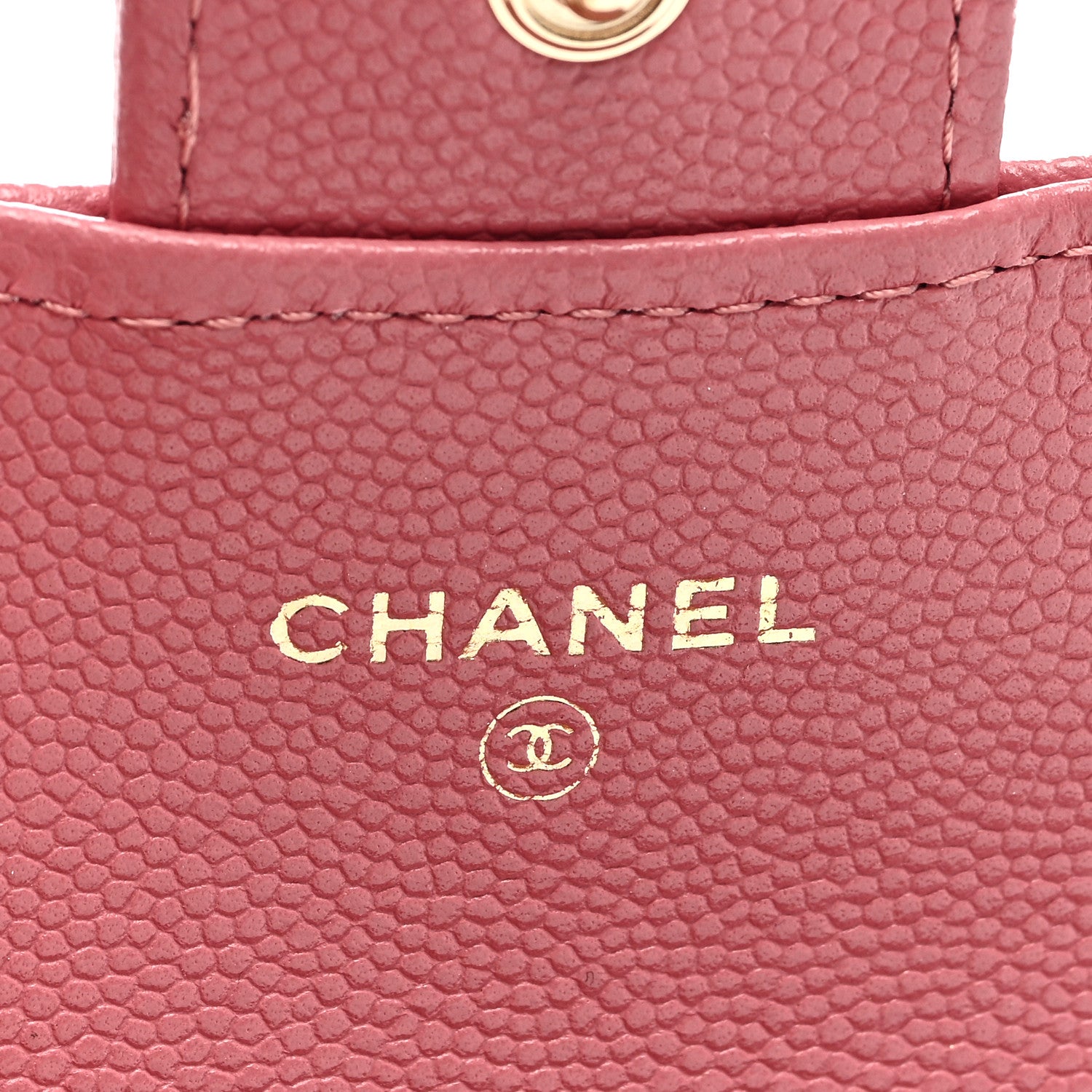 Chanel Caviar Quilted Flap Card Holder Wallet Dark Pink 6 of 8