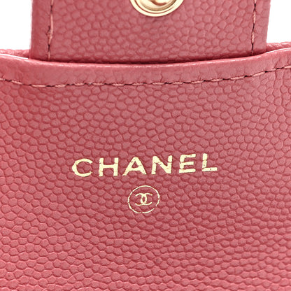 Chanel Caviar Quilted Flap Card Holder Wallet Dark Pink 6 of 8