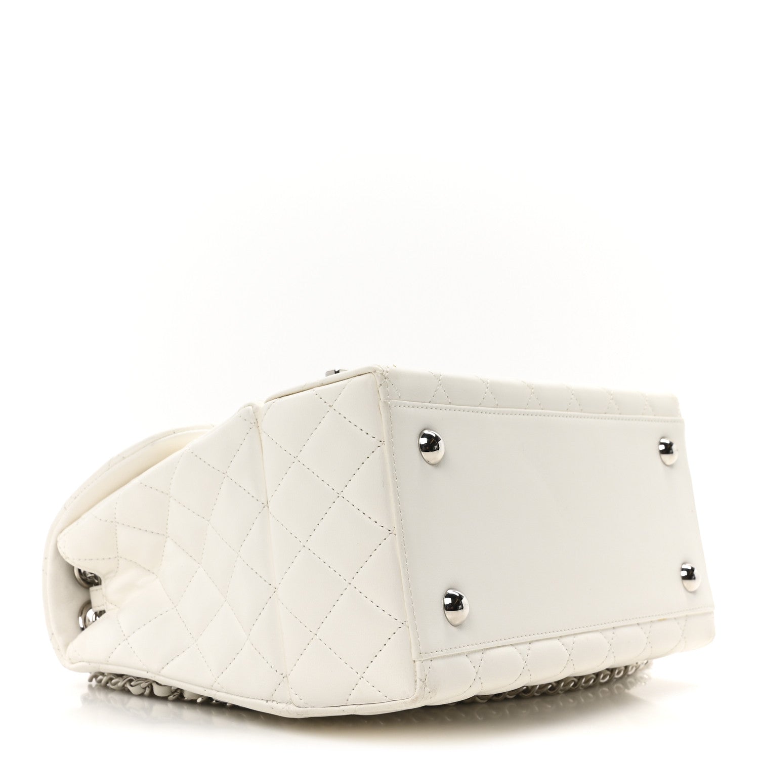 Chanel Lambskin Quilted Cockpit Flap Bag White 4 of 10