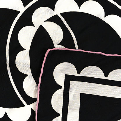 Chanel Silk CC Square Scarf Black White 3 of 4