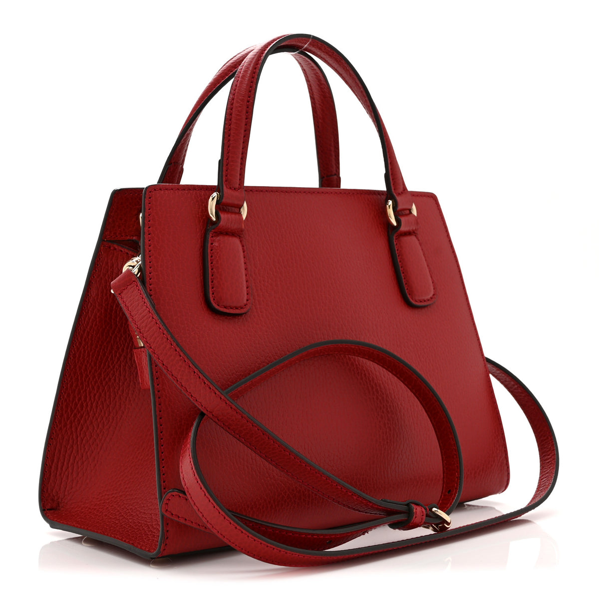 Dollar Calfskin Medium Soho Top Handle Satchel Hibiscus Red