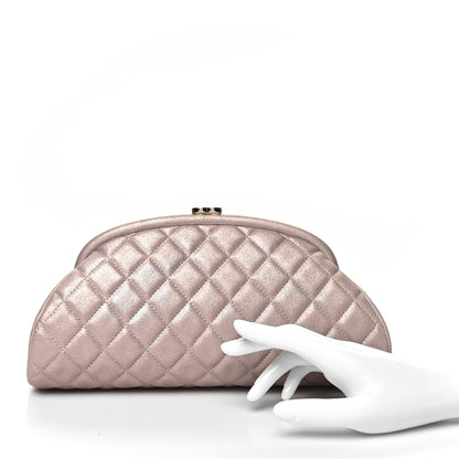 Chanel Metallic Lambskin Quilted Timeless Clutch Pink 2 of 12