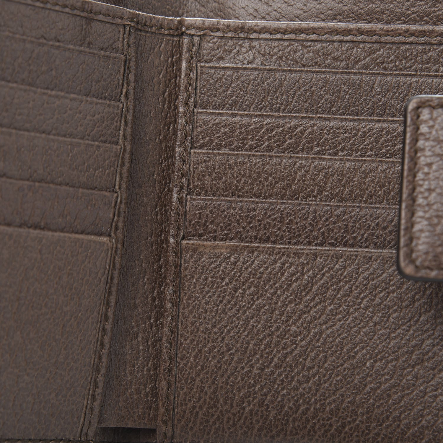 Gucci GG Supreme Monogram Web Ophidia French Flap Wallet Beige New Acero 9 of 11