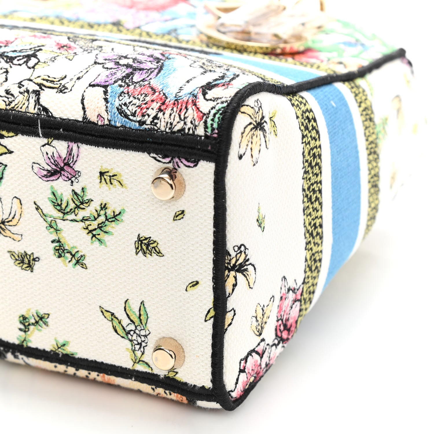 Christian Dior Canvas D-Constellation Embroidered Medium Lady D-Lite Latte Multicolor 9 of 10