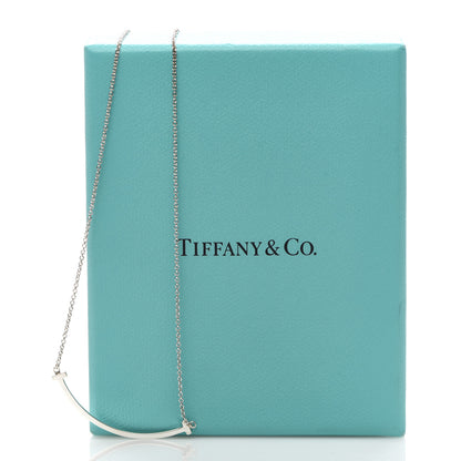 Tiffany Sterling Silver Small T Smile Pendant Necklace 6 of 6