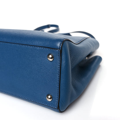 Fendi Vitello Elite Petite 2Jours Tote Blue Cobalto 8 of 8
