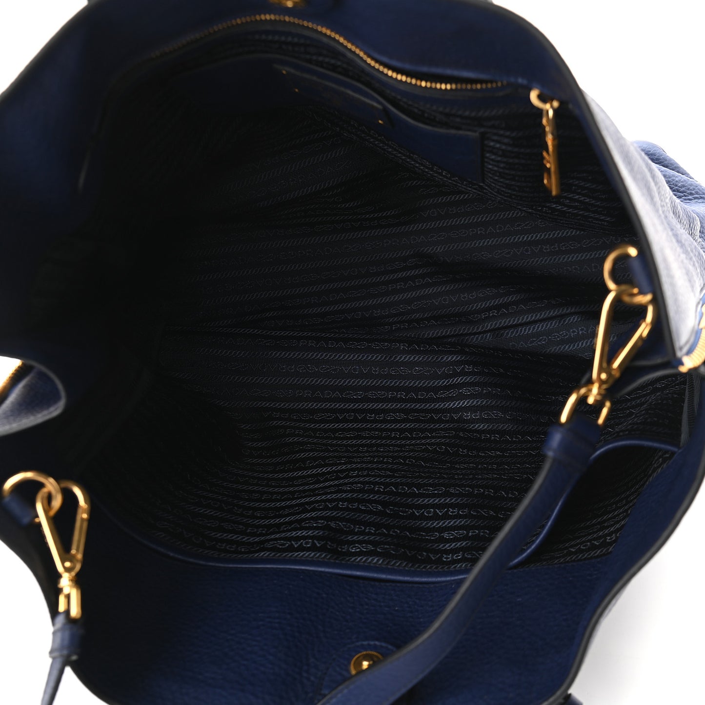 Vitello Daino Side Zip Tote Bluette