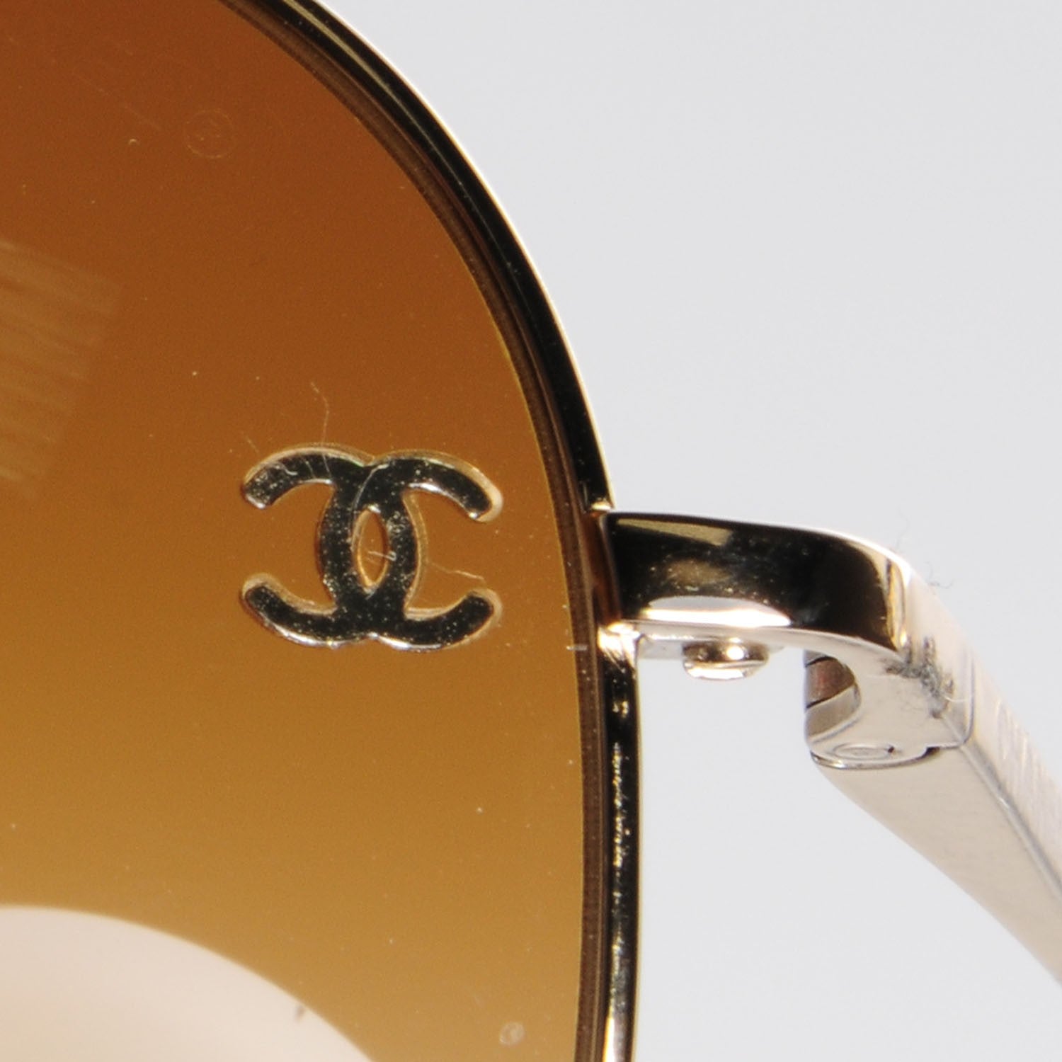 Chanel Lambskin CC Aviator Sunglasses 4189-T-Q Gold 9 of 10