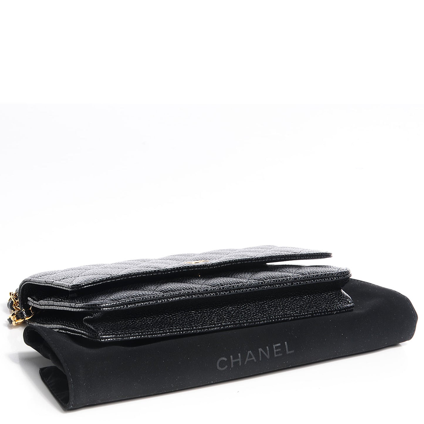 Caviar Quilted Wallet On Chain WOC Black