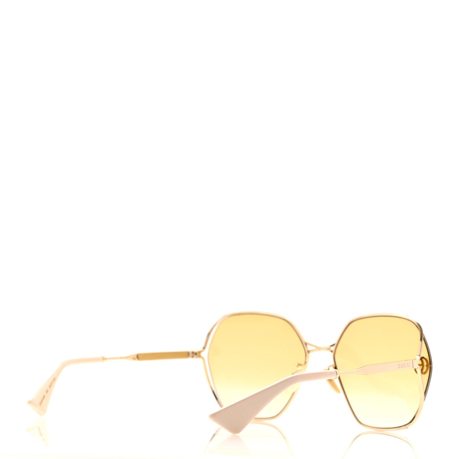 Gucci Metal Fork Square Frame Sunglasses GG0818SA Yellow 1852853