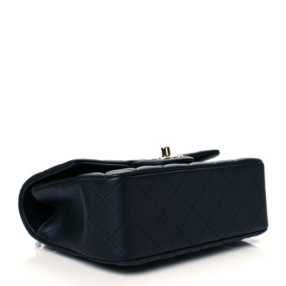 Chanel Lambskin Quilted Mini Top Handle Rectangular Flap Navy Blue 4 of 10