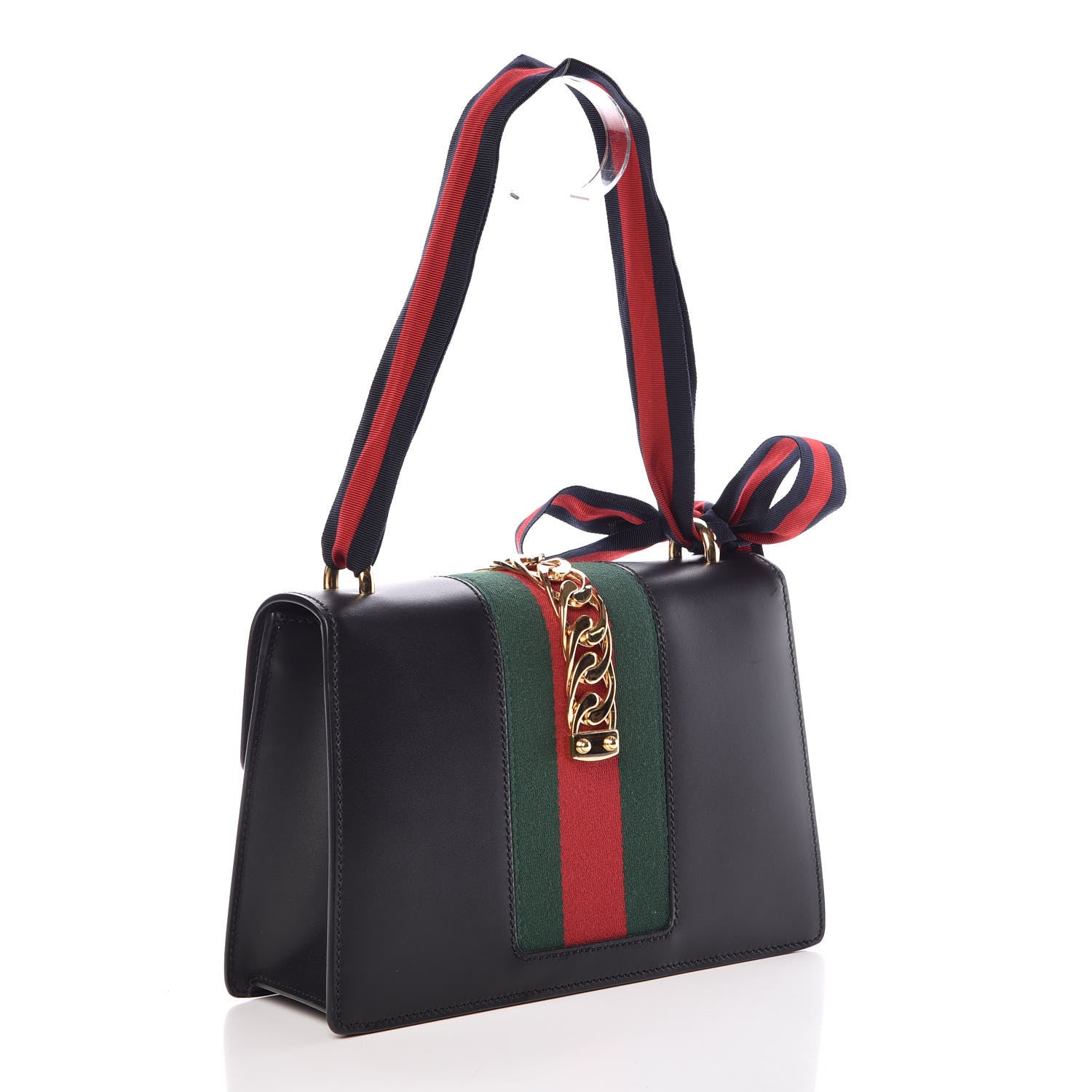 Gucci Calfskin Small Sylvie Shoulder Bag Black 3 of 9