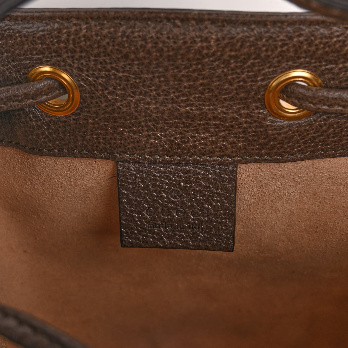 GG Supreme Monogram Web Mini Ophidia Bucket Bag Brown