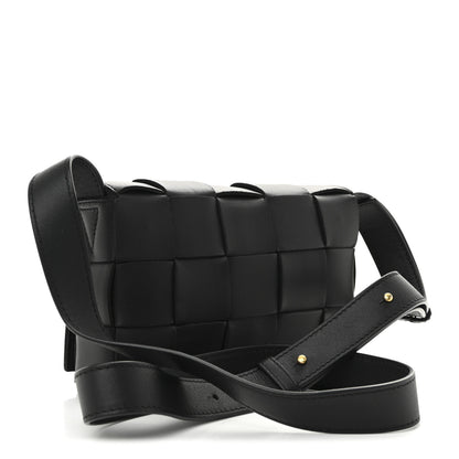 Bottega Veneta Lambskin Maxi Intreccio Small Cassette Crossbody Bag Black 3 of 9