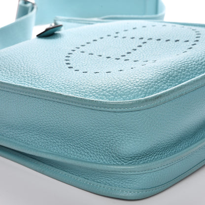 Hermes Taurillon Clemence Evelyne III PM Bleu Atoll 12 of 19