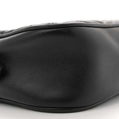 Gucci Calfskin Matelasse Small GG Marmont Chain Shoulder Bag Black 9 of 13