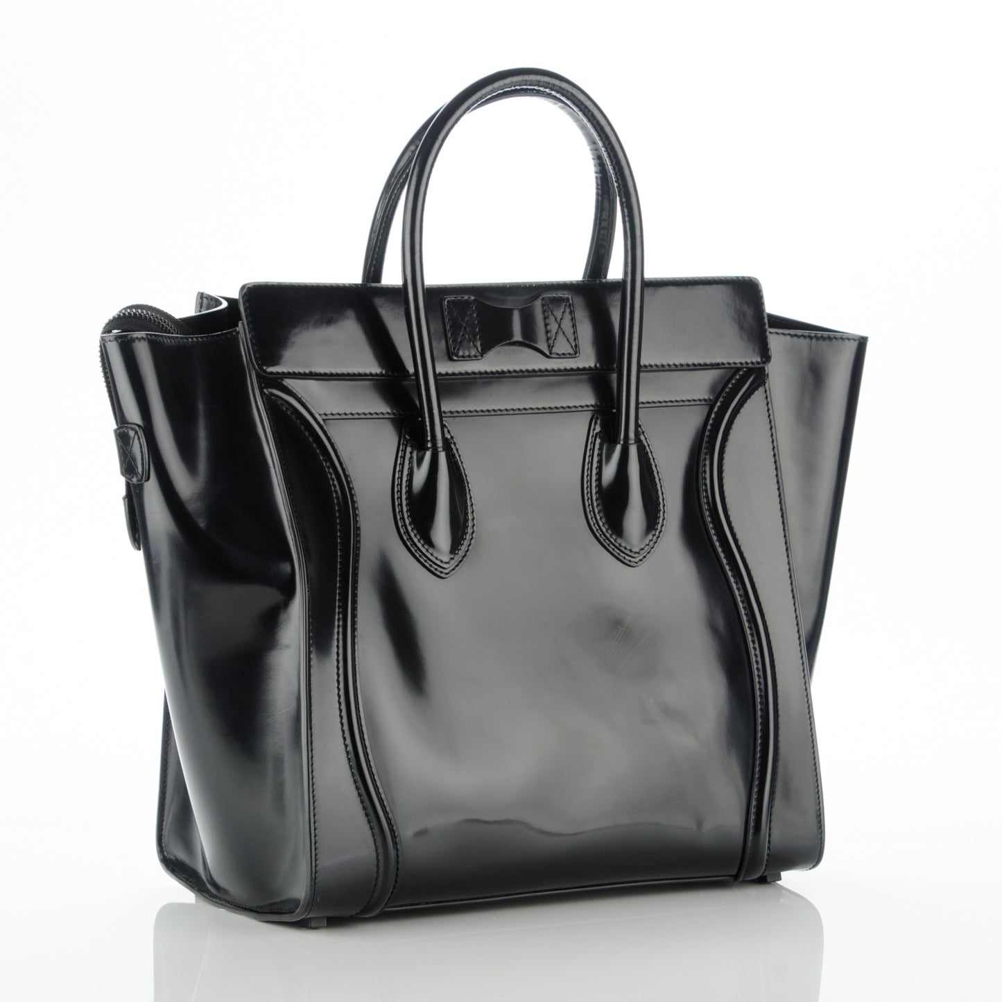 Spazzolato Calfskin Small Luggage Black