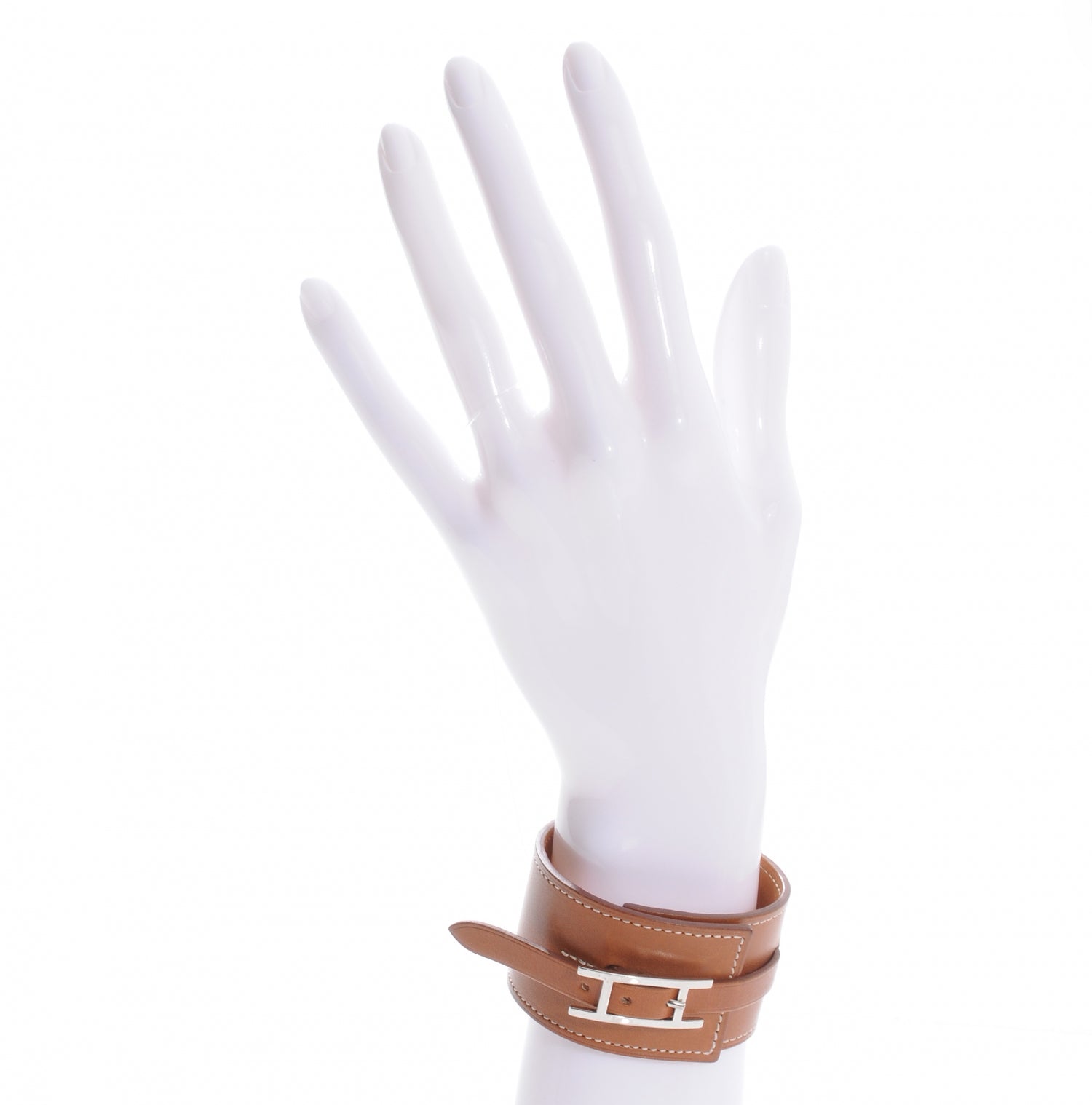 Hermes Natural Barenia Fleuron Bracelet M 2 of 7