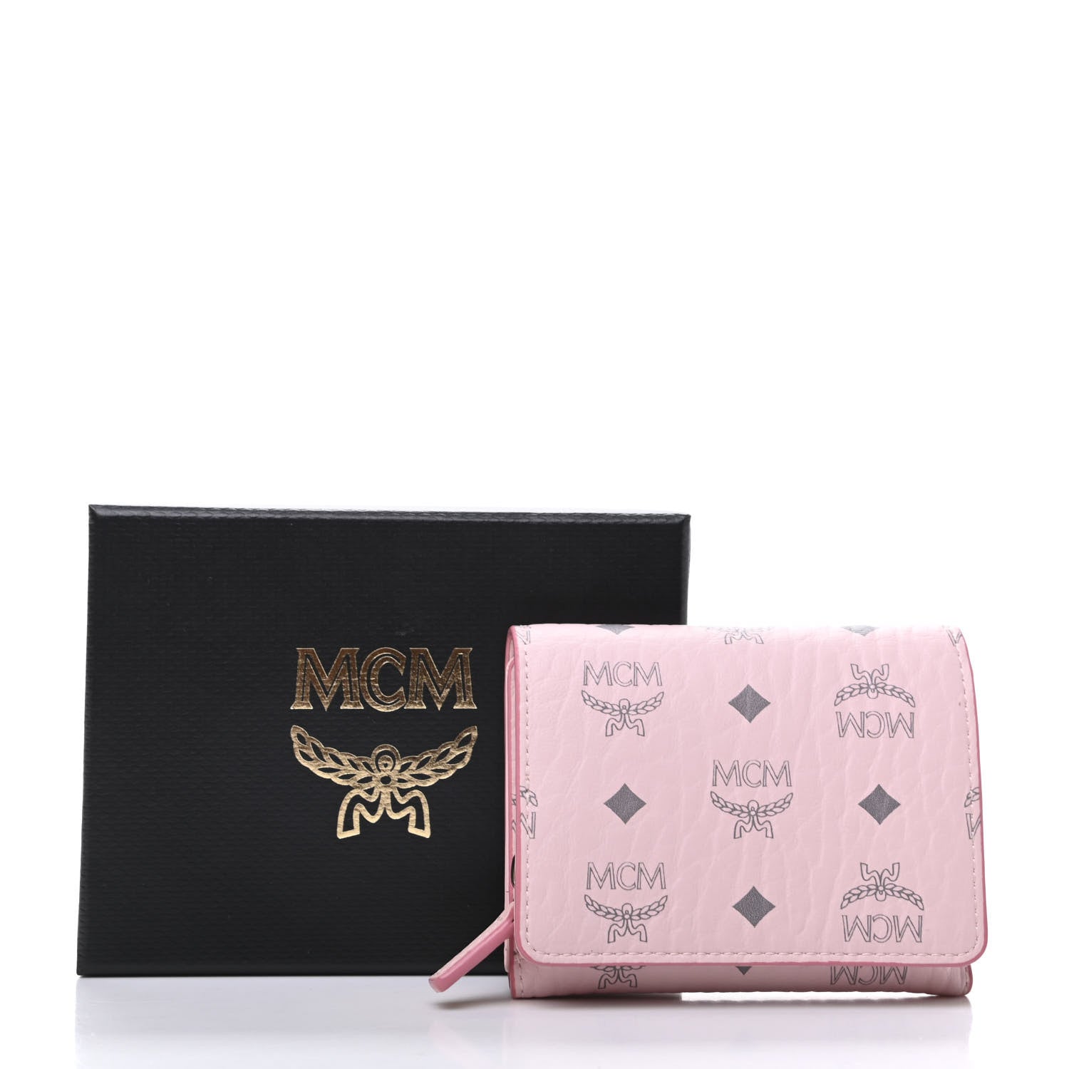 MCM Visetos Trifold Wallet Pink 9 of 9