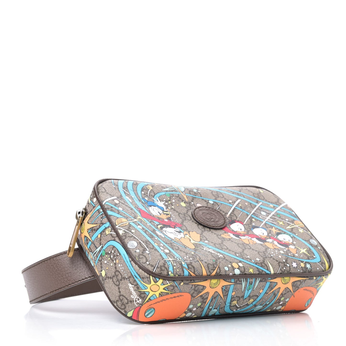 X DISNEY GG Supreme Monogram Donald Duck Small Interlocking G Belt Bag 90 36 Beige Multicolor New Acero
