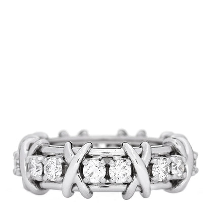 Tiffany Platinum Diamond Schlumberger Sixteen Stone Ring 50 5.5 1 of 5