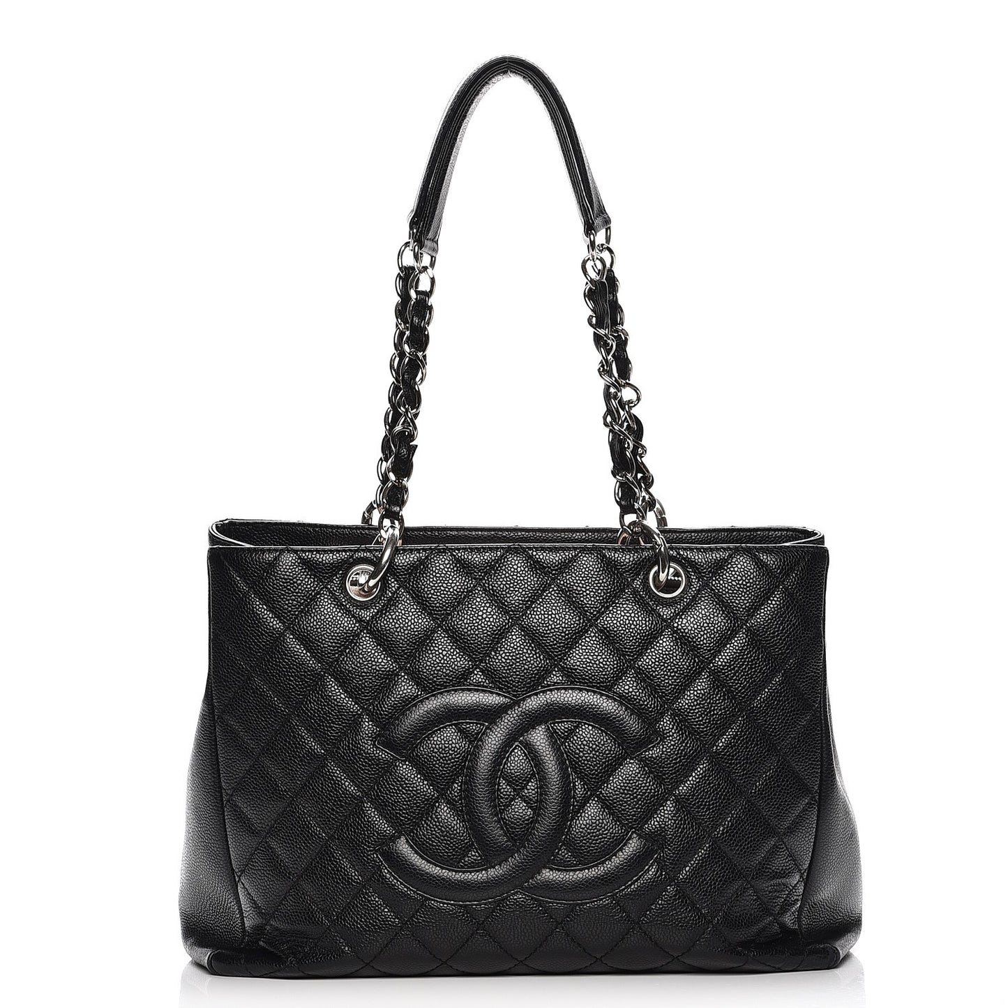 Caviar Quilted Grand Shopping Tote GST Black