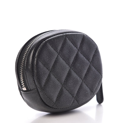 Chanel Iridescent Caviar Quilted Zip Around Classic Coin Purse Black 3 of 8
