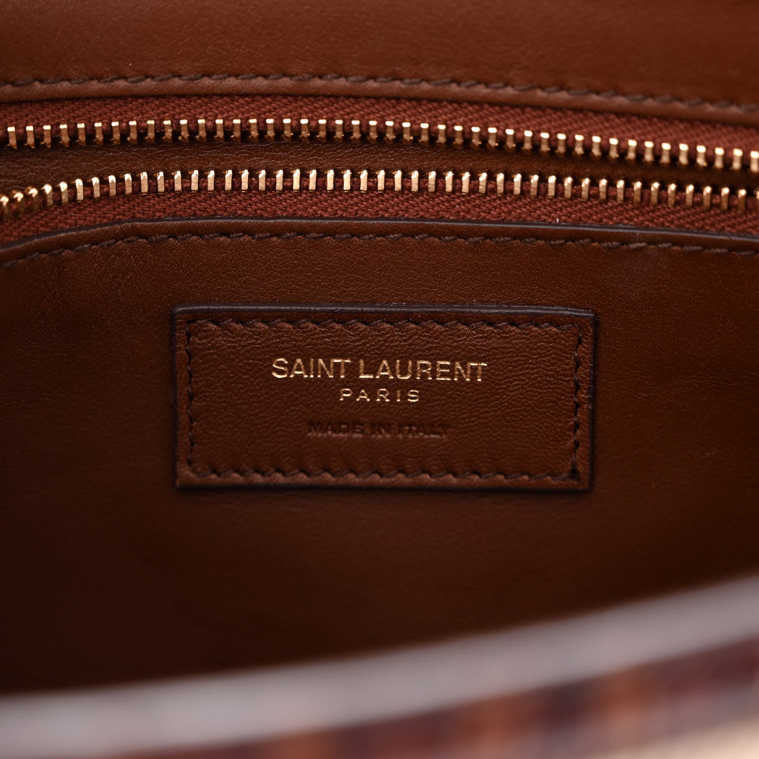 Saint Laurent Linen Canvas Crocodile Embossed Carre Satchel Natural Brown 6 of 12