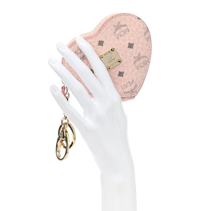 MCM Visetos Heart Key Pouch Pink 2 of 9