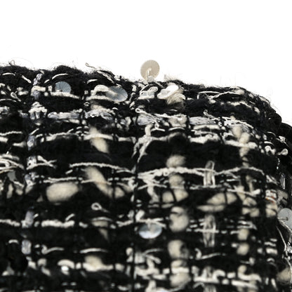 Chanel Sequin Tweed Single Flap Ecru Black 25 of 32