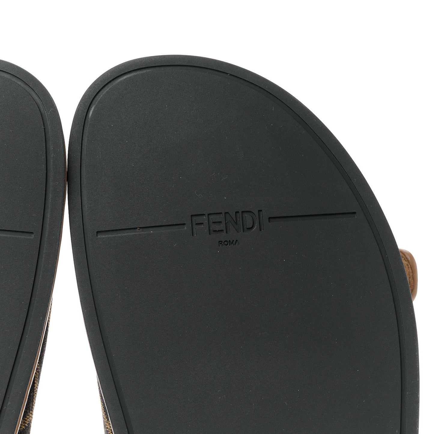 Fabric Jacquard Nappa FF Womens Fendi Feel Buckled Slide Sandals 35.5 Tobacco Black Miele Scuro 39