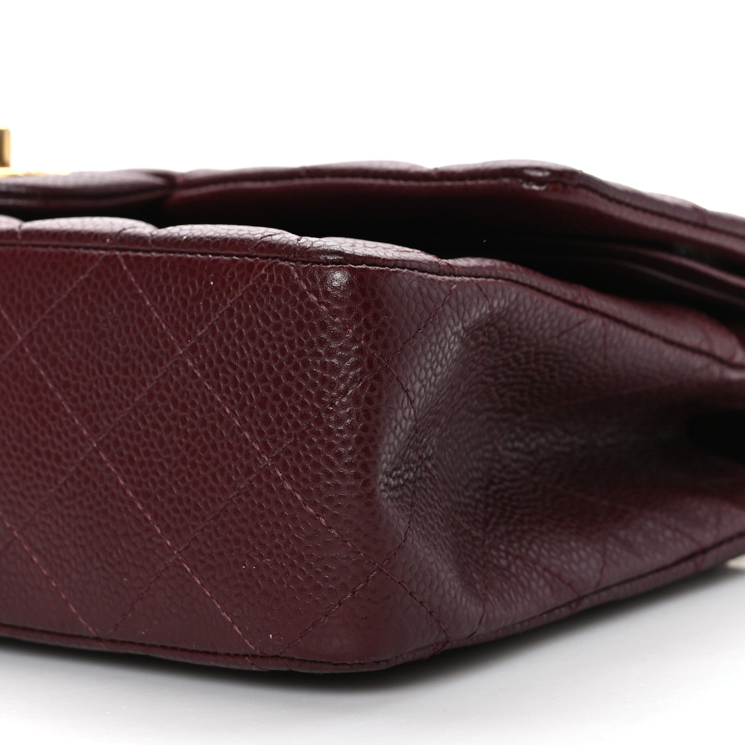 Chanel Caviar Quilted Medium Double Flap Dark Red 9 of 9