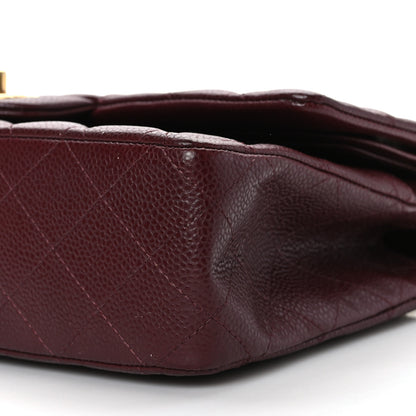 Chanel Caviar Quilted Medium Double Flap Dark Red 9 of 9