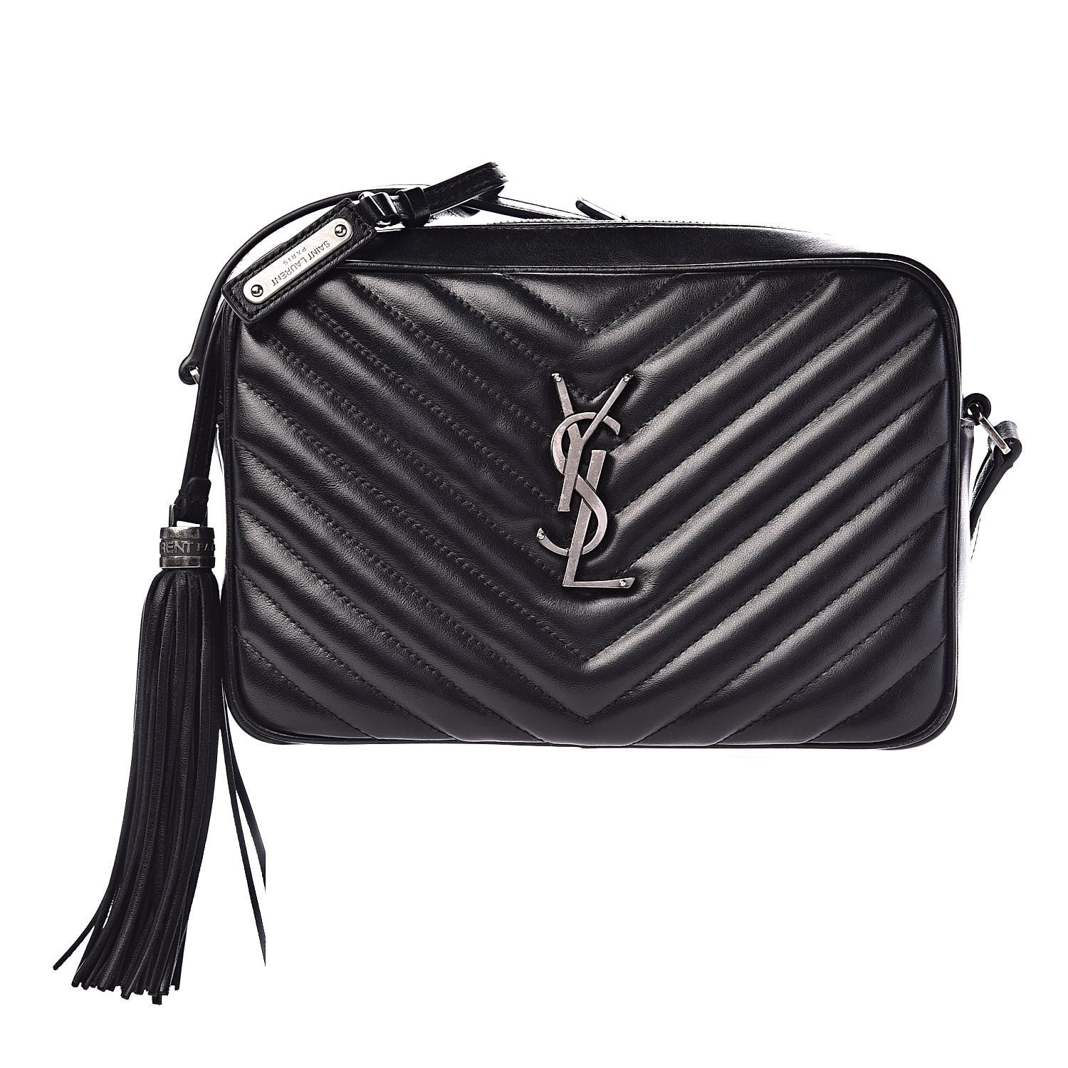 Saint Laurent Calfskin Matelasse Monogram Lou Camera Bag Black 1 of 16