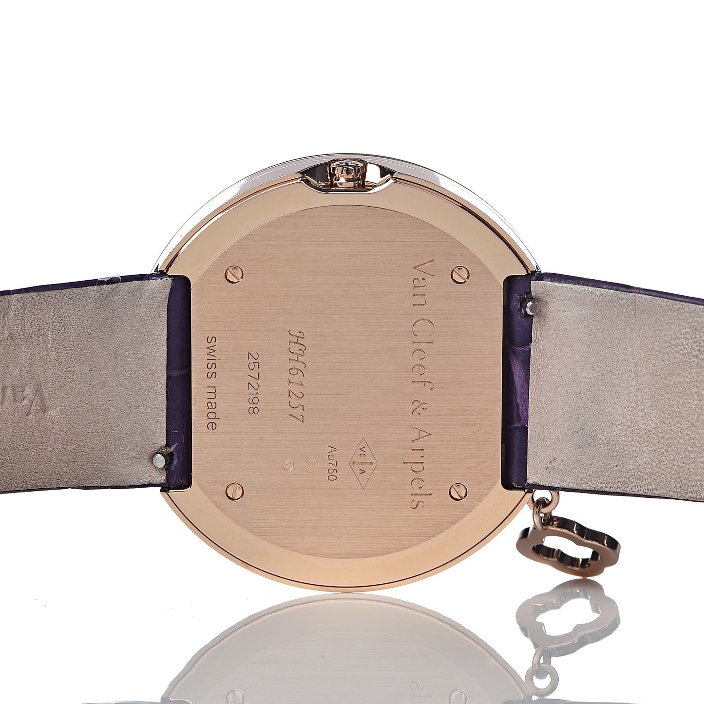 18K Rose Gold Alligator 38mm Charms Quartz Watch