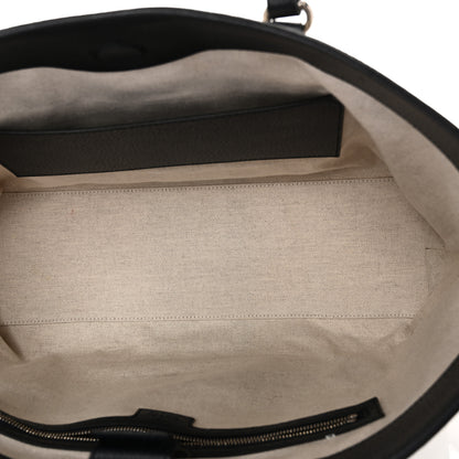 Gucci GG Supreme Monogram Textured Calfskin Web Medium Ophidia Shopping Tote Beige Blue 5 of 10