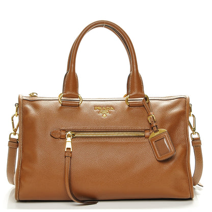 Prada Vitello Daino Shopping Satchel Brandy 1 of 7